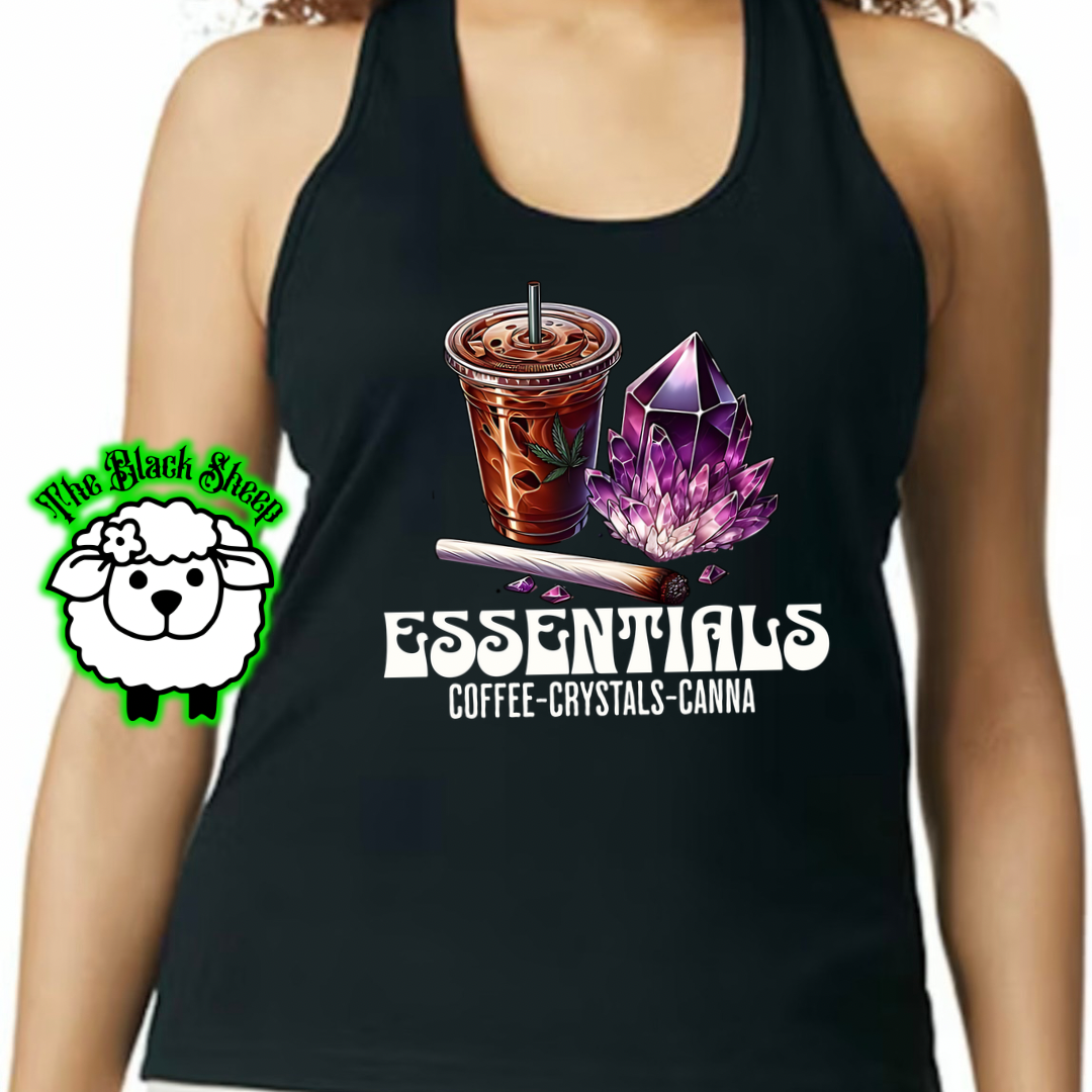 Essentials Tee – Coffee, Crystals & Canna