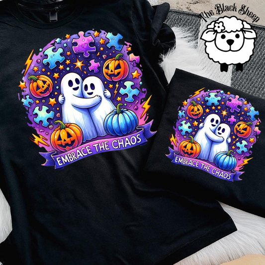 Autism Awareness Ghost Pumpkin Tee