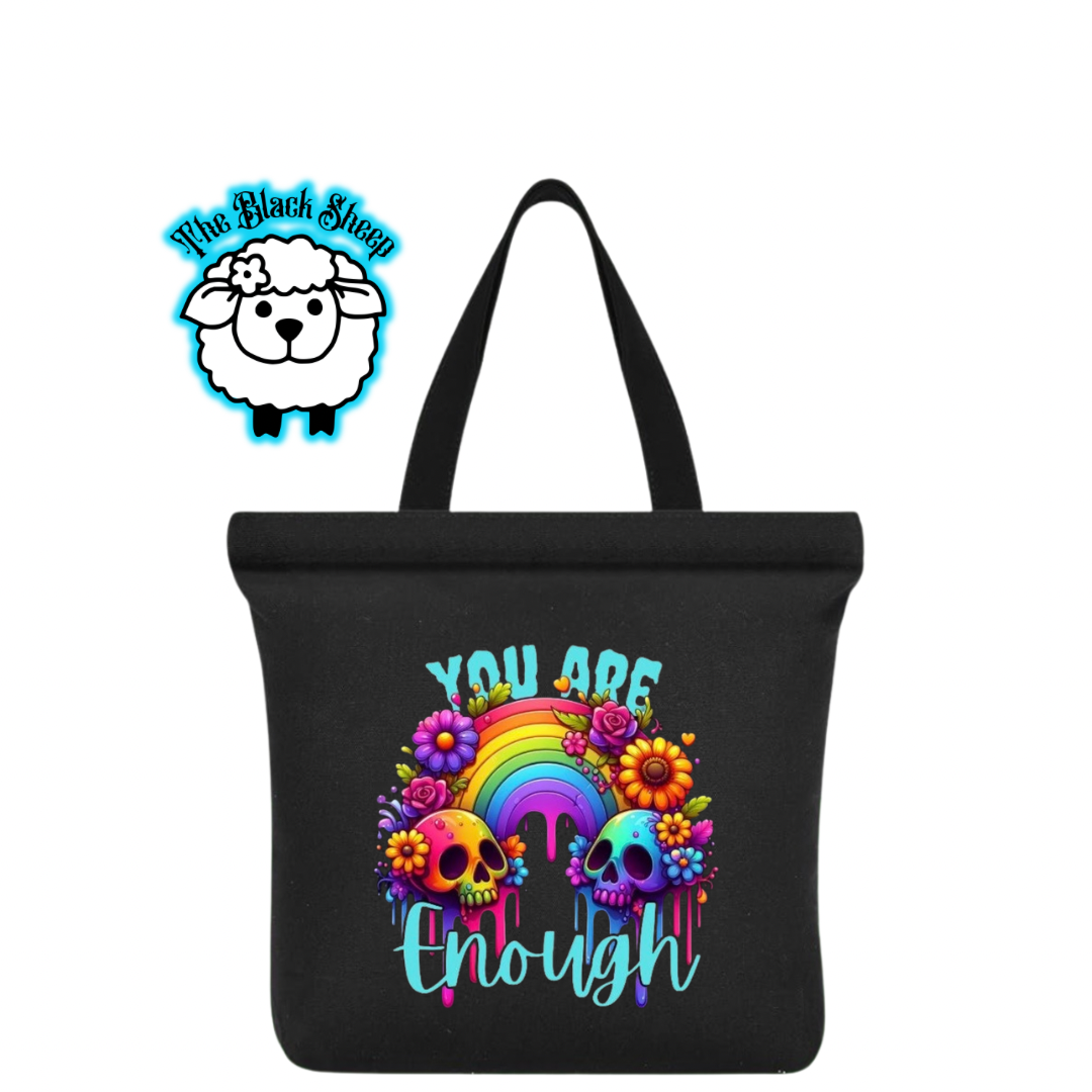 “You Are Enough” Rainbow Skull Tote